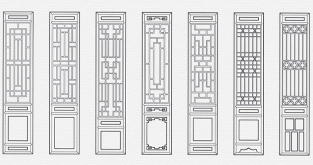 乌拉特后常用中式仿古花窗图案隔断设计图